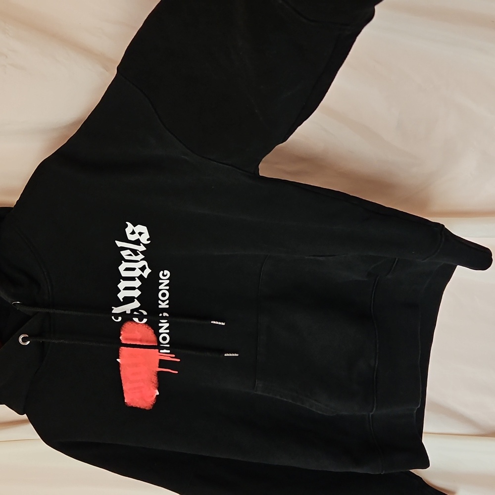 Palm Angels Spray City Hong Kong Hoodie Men's Small Streetwear Cotton Luxury Red - Picture 3 of 10